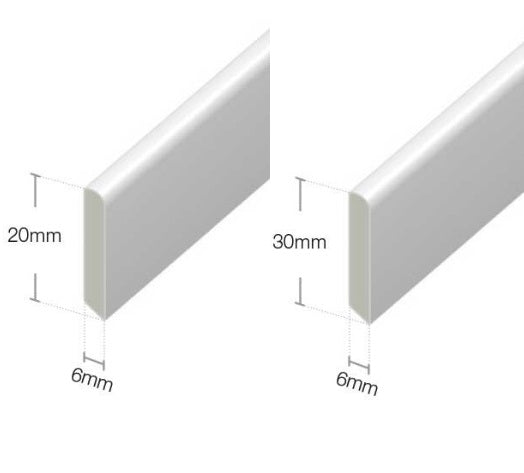 White Cloaking Fillet Window and Door Trim : 20mm - 30mm from Eurocell - Virtual Plastics Ltd.