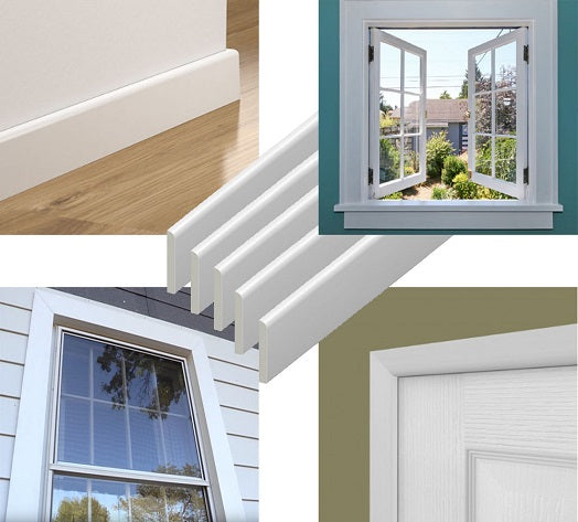 Upvc 45mm 95mm Skirting Board Flat Design Architrave Trim