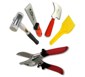 Glazing Kit - Glazing Paddle, Xpert Putty Chisel, Half Moon Glazing Knife, Xpert Gasket Shears SK5 and Thor Hammer from Xpert - Virtual Plastics Ltd.