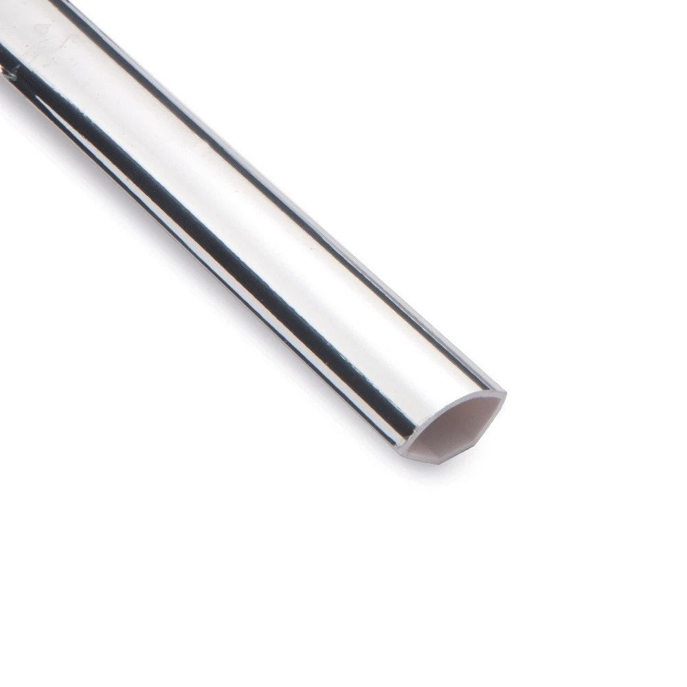 Chrome silver PVC quadrant trim 15mm bathroom internal corner bead
