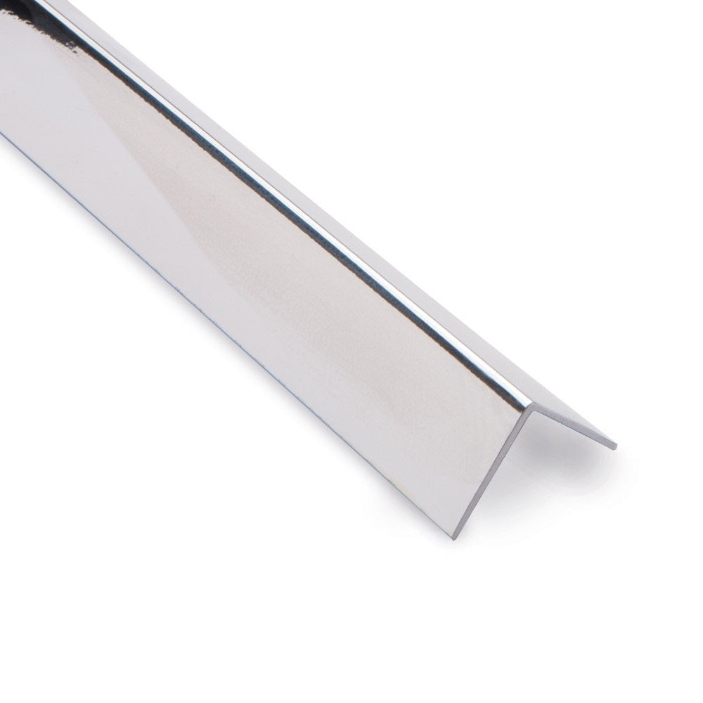 Chrome effect PVC external corner trim 20mm x 20mm