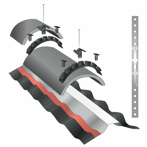 6m Dry Ridge Kit – Ventilated Mortar-Free Ridge & Hip Fixing System ...