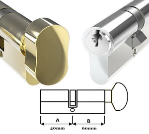 Thumb Turn Euro Cylinder Barrel Lock with keys