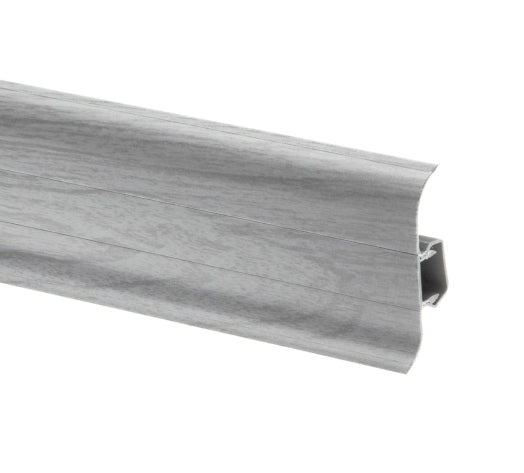 A plastic skirting board designed with a wire cover feature