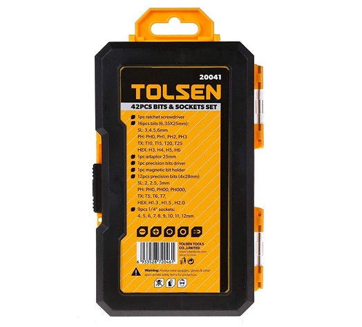Ratchet & Screwdriver Set 42 pcs from Tolsen - Virtual Plastics Ltd.