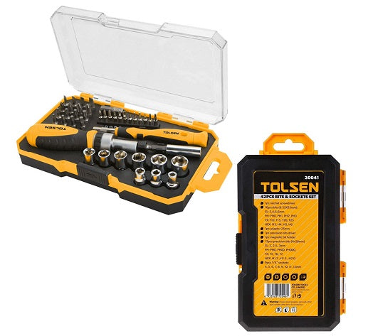 Ratchet & Screwdriver Set 42 pcs from Tolsen - Virtual Plastics Ltd.