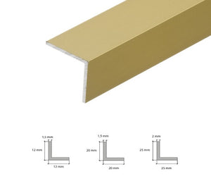 Aluminium Edge Corner Trim Anodised Gold