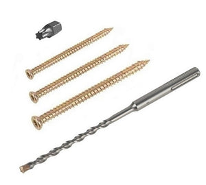 Concrete Frame Screw Pack - 100 Screws with SDS Drill Bit from SEAC - Virtual Plastics Ltd.