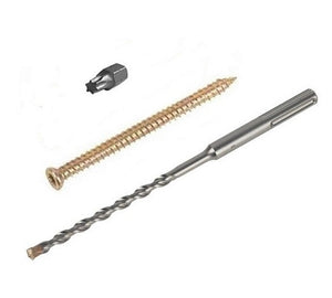 Concrete Frame Screw Pack - 100 Screws with SDS Drill Bit from SEAC - Virtual Plastics Ltd.