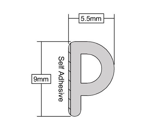 Stormguard EPDM P Profile Draught Excluder from Stormguard - Virtual Plastics Ltd.