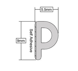 Stormguard EPDM P Profile Draught Excluder from Stormguard - Virtual Plastics Ltd.