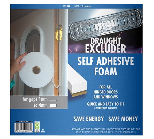 Stormguard Self Adhesive Foam Draught Excluder from Stormguard - Virtual Plastics Ltd.