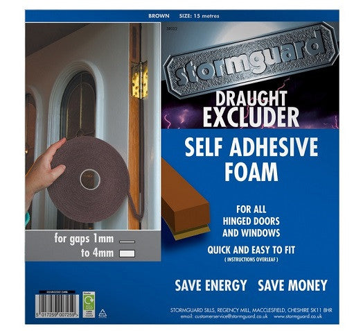 Stormguard Self Adhesive Foam Draught Excluder from Stormguard - Virtual Plastics Ltd.