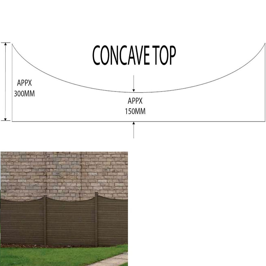 Composite Fencing Panels Concave/Convex Tops