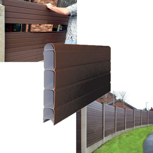 Walnut Eco Fence Panels Plastic Composite Fencing