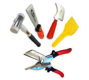 Glazing Kit - Glazing Paddle, Xpert Putty Chisel, Half Moon Glazing Knife, Xpert Gasket Shears SK2 and Thor Hammer from Xpert - Virtual Plastics Ltd.