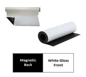 White Gloss Magnetic Sheet Rolls - Flexible Magnetic Sheeting