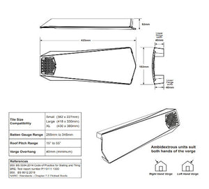 Manthorpe Universal Dry Verge measurements specification