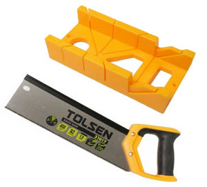 Tolsen Mitre Block & Saw - Angle Cutting Box Sawing Guide Tool with 12" Hand Saw
