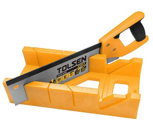 Tolsen Mitre Block & Saw - Angle Cutting Box Sawing Guide Tool with 12" Hand Saw