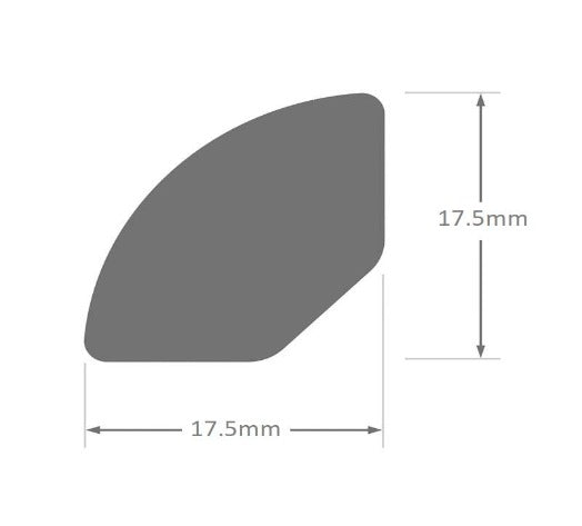 uPVC Plastic Quadrant Trim - Window/Tile Beading - 17.5mm from Eurocell - Virtual Plastics Ltd.