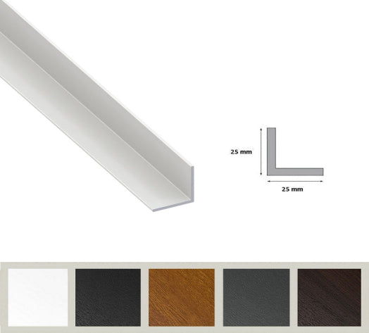 Rigid Angle Cover Trim - 25mm x 25mm Corner x 5m - Virtual Plastics Ltd.