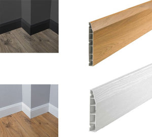 Plastic Skirting Board 5m Long - Roomline Skirting uPVC Chamfered Skirting Board