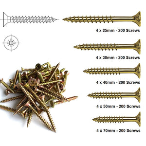 Multipurpose POZI Screws - 5's Mixed Length Trade Pack