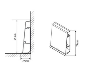 Cezar High Line Plastic Skirting Board with Wire Cover Design