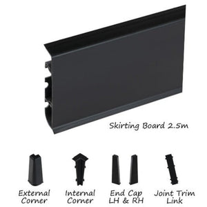 Cezar High Line Plastic Skirting Board with Wire Cover Design