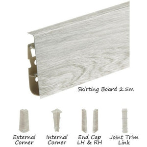 Cezar High Line Plastic Skirting Board with Wire Cover Design