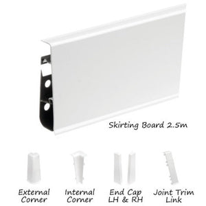 Cezar High Line Plastic Skirting Board with Wire Cover Design