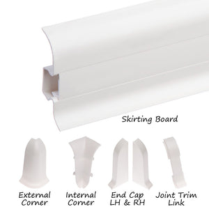 Cezar Premium Plastic Skirting Board with Wire Cover Design