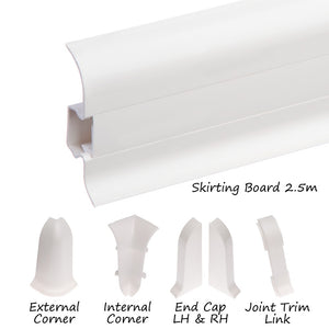 Cezar Premium Plastic Skirting Board with Wire Cover Design