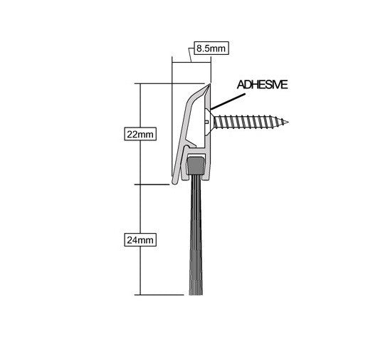 Stormguard Concealed Fixed Brush Bottom Door Seal from Stormguard - Virtual Plastics Ltd.