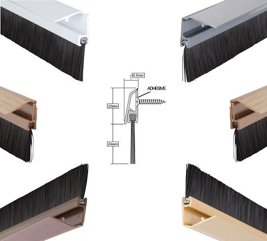 Stormguard Concealed Fixed Brush Bottom Door Seal from Stormguard - Virtual Plastics Ltd.